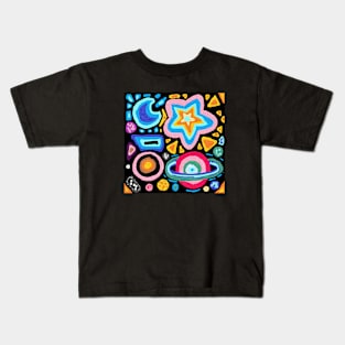 galaxy, universe, cosmos pattern, oil painting Kids T-Shirt